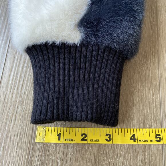 NOIZE Vegan Fur Jacket Women Sz XS Black & White Short Length Front Pockets - Picture 13 of 14